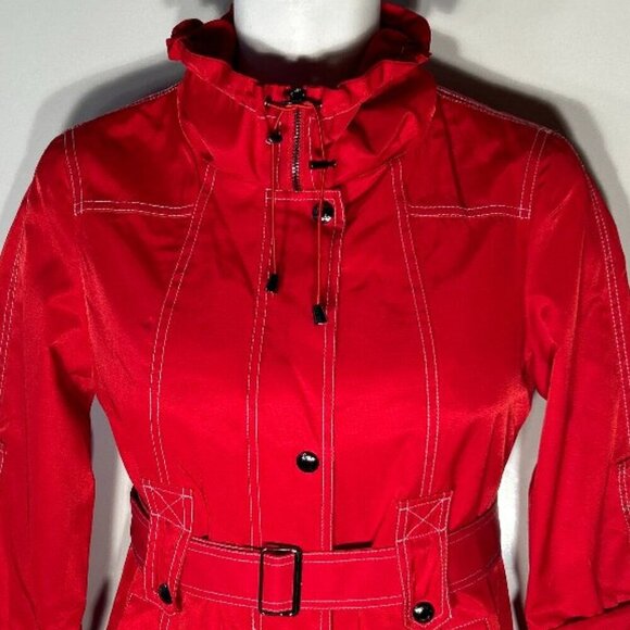Guess Vintage SZ M Red Waterproof Coat Closet Staple 90's Travel Retro Timeless - Picture 3 of 9